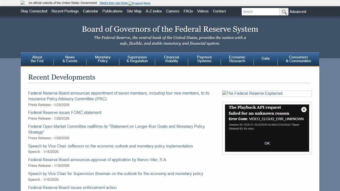 Federal Reserve Board - Home